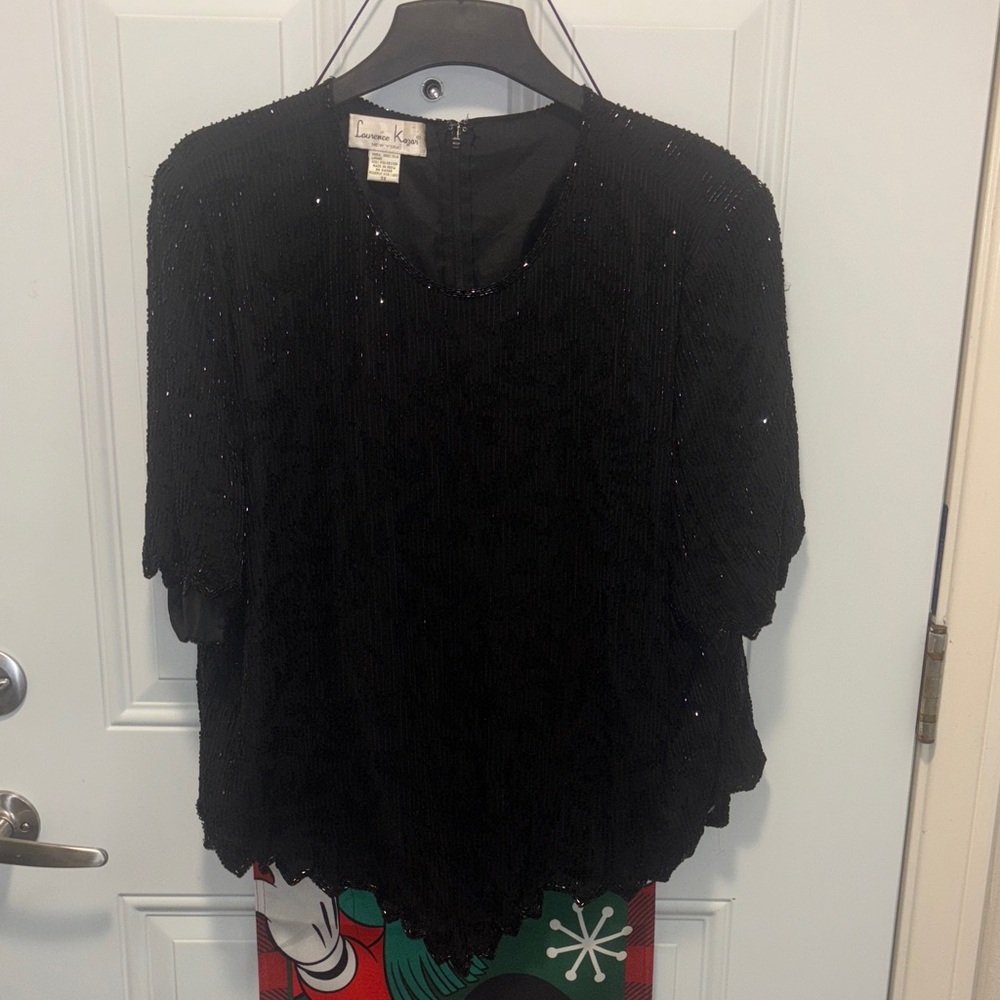 Vintage Laurence Kazar Black Sequin Women's blouse